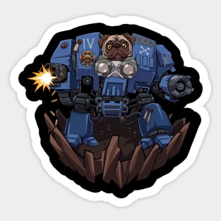 Pugtron: The Fierce War Robot Pug Sticker